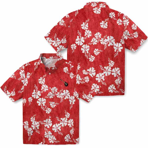 Guitar Hibiscus Clusters Hawaiian Shirt Latest Model