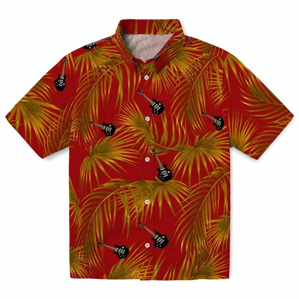 Guitar Leafy Palms Hawaiian Shirt Best selling