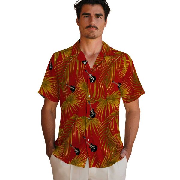 Guitar Leafy Palms Hawaiian Shirt High quality