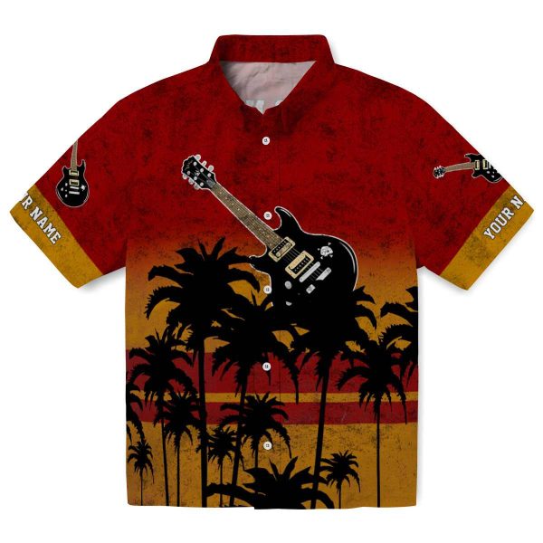 Guitar Sunset Pattern Hawaiian Shirt Best selling