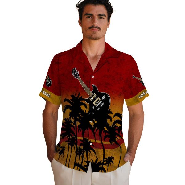 Guitar Sunset Pattern Hawaiian Shirt High quality