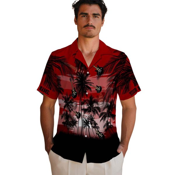 Guitar Sunset Scene Hawaiian Shirt High quality