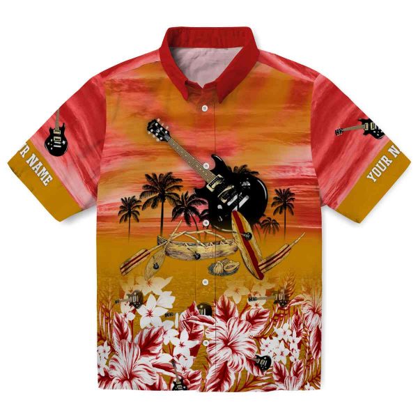 Guitar Tropical Canoe Hawaiian Shirt Best selling