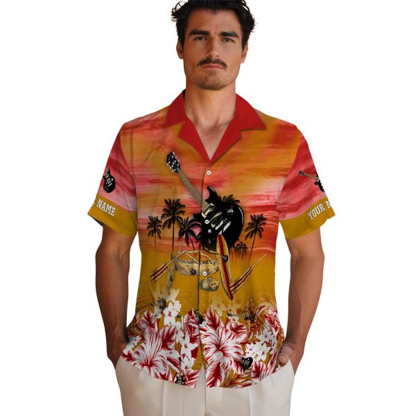 Guitar Tropical Canoe Hawaiian Shirt High quality