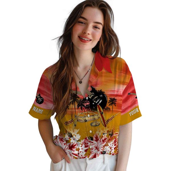 Guitar Tropical Canoe Hawaiian Shirt Trendy