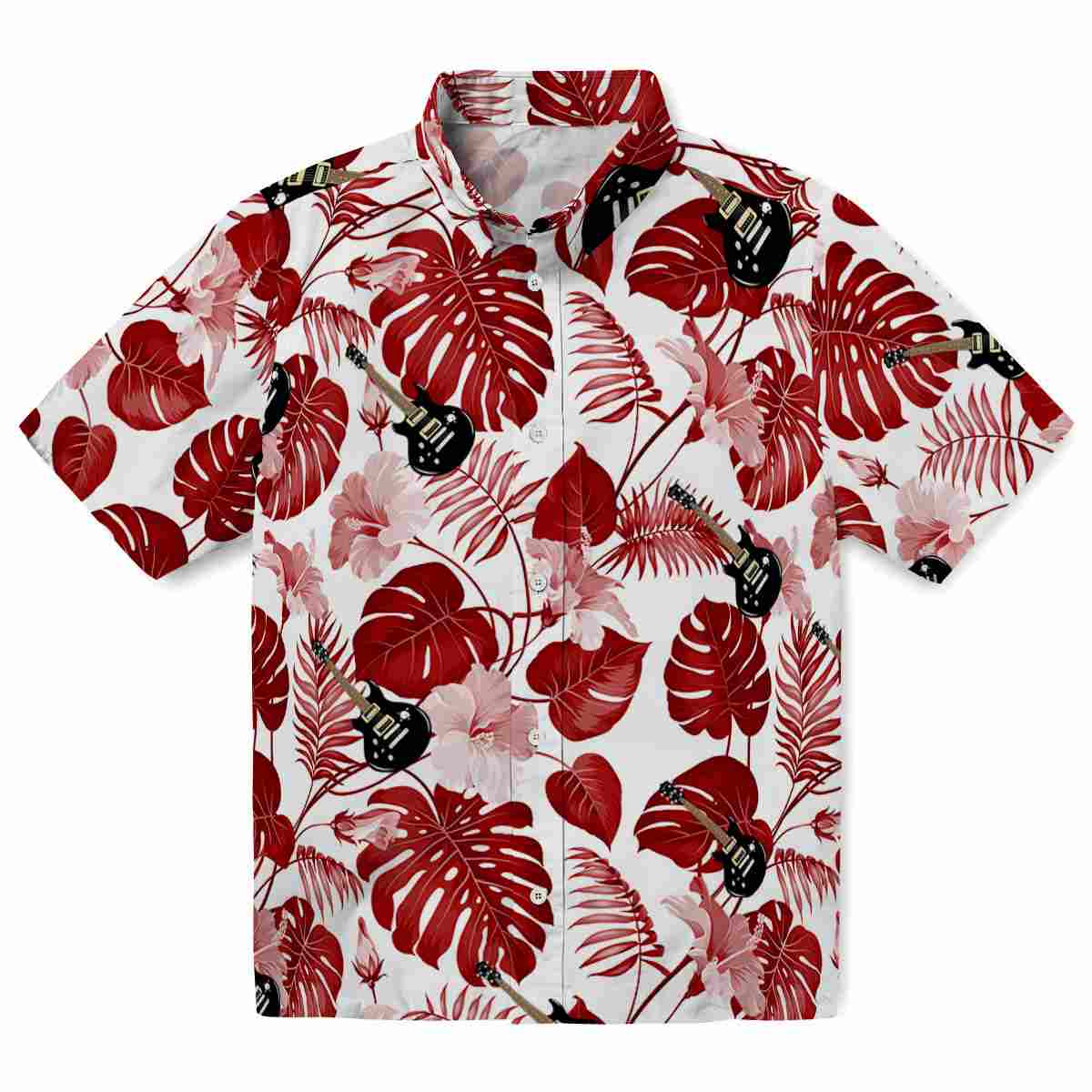 Guitar Tropical Plants Hawaiian Shirt Best selling