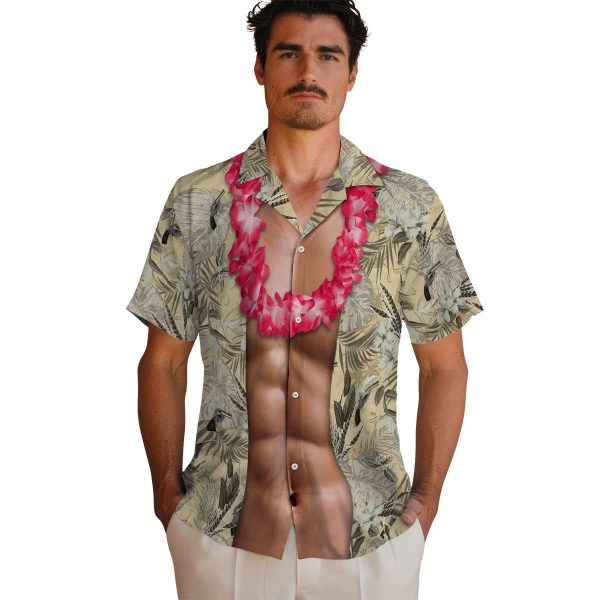 Gun Chest Illusion Hawaiian Shirt High quality