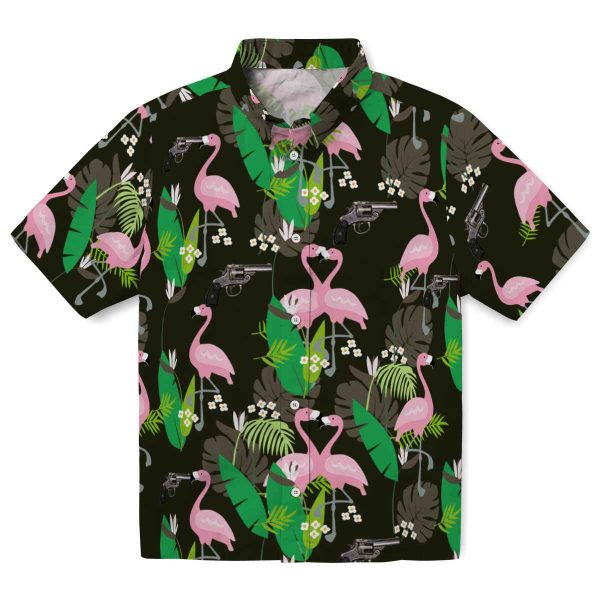 Gun Flamingo Foliage Hawaiian Shirt Best selling