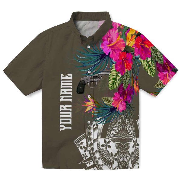 Gun Floral Polynesian Hawaiian Shirt Best selling