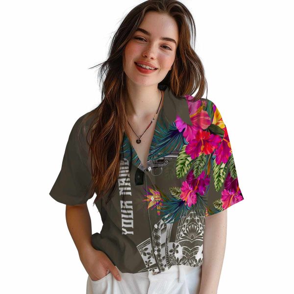 Gun Floral Polynesian Hawaiian Shirt Trendy