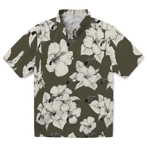 Gun Hibiscus Blooms Hawaiian Shirt Best selling