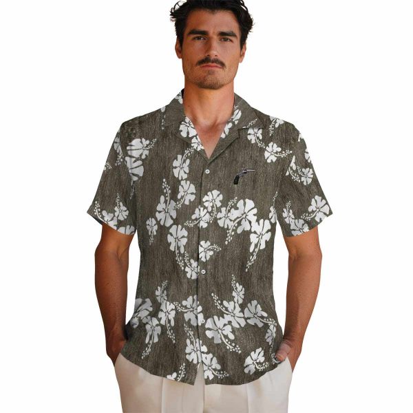 Gun Hibiscus Clusters Hawaiian Shirt High quality