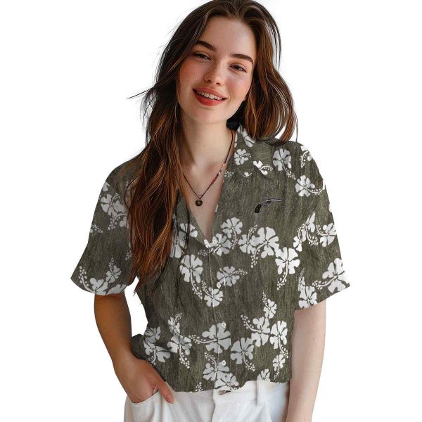 Gun Hibiscus Clusters Hawaiian Shirt Trendy