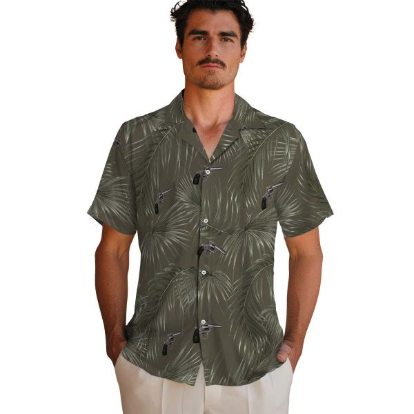 Gun Leafy Palms Hawaiian Shirt High quality