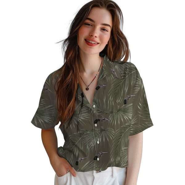 Gun Leafy Palms Hawaiian Shirt Trendy