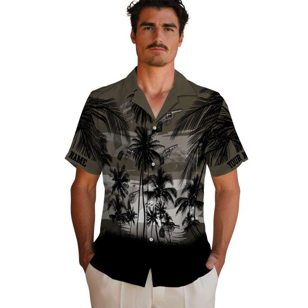 Gun Sunset Scene Hawaiian Shirt High quality