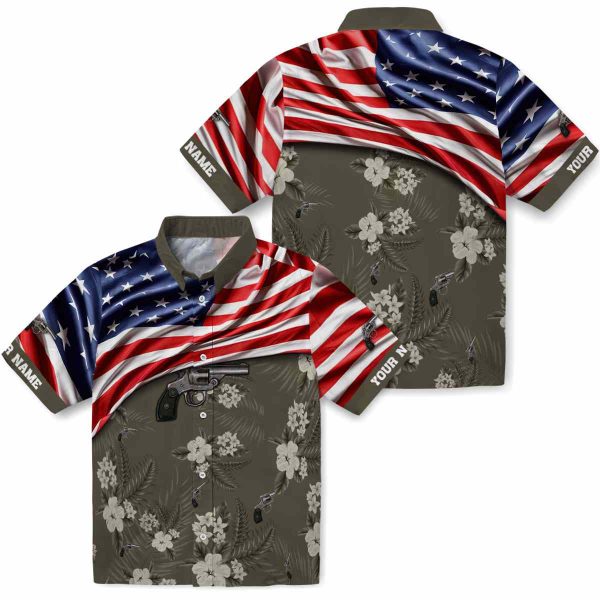 Gun US Flag Hibiscus Hawaiian Shirt Latest Model