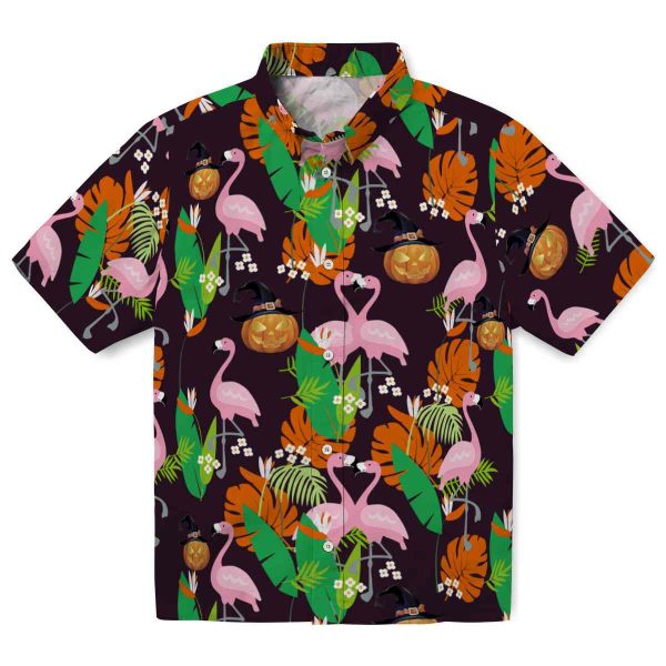 Halloween Flamingo Foliage Hawaiian Shirt Best selling