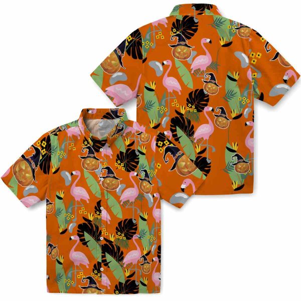 Halloween Flamingo Leaves Hawaiian Shirt Latest Model