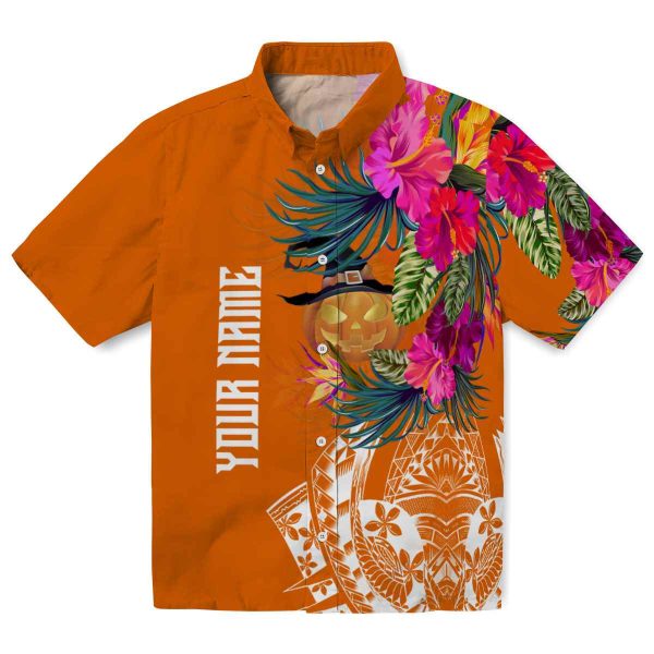 Halloween Floral Polynesian Hawaiian Shirt Best selling