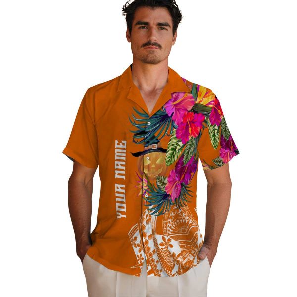 Halloween Floral Polynesian Hawaiian Shirt High quality