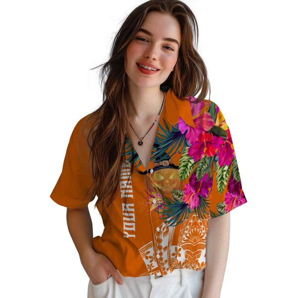 Halloween Floral Polynesian Hawaiian Shirt Trendy