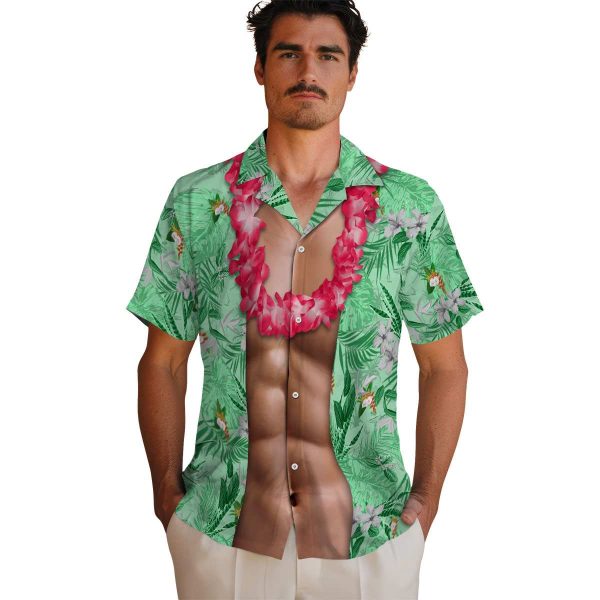 Hawaiian Flower Shirt Chest Illusion Hawaiian Shirt High quality