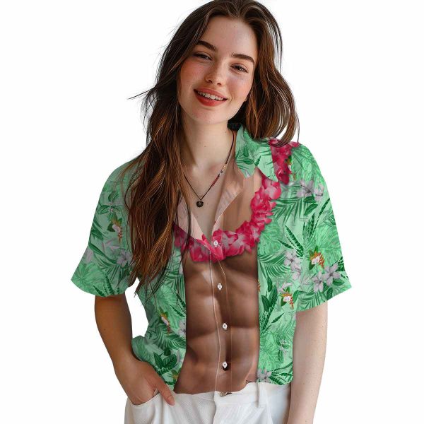 Hawaiian Flower Shirt Chest Illusion Hawaiian Shirt Trendy