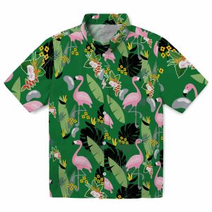 Hawaiian Flower Shirt Flamingo Leaves Hawaiian Shirt Best selling