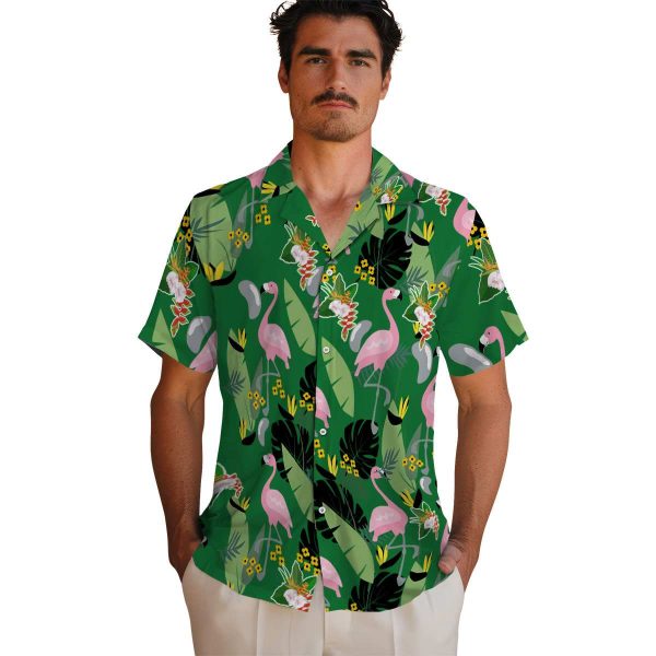 Hawaiian Flower Shirt Flamingo Leaves Hawaiian Shirt High quality