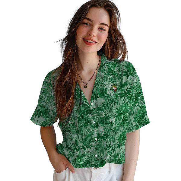 Hawaiian Flower Shirt Leafy Pattern Hawaiian Shirt Trendy