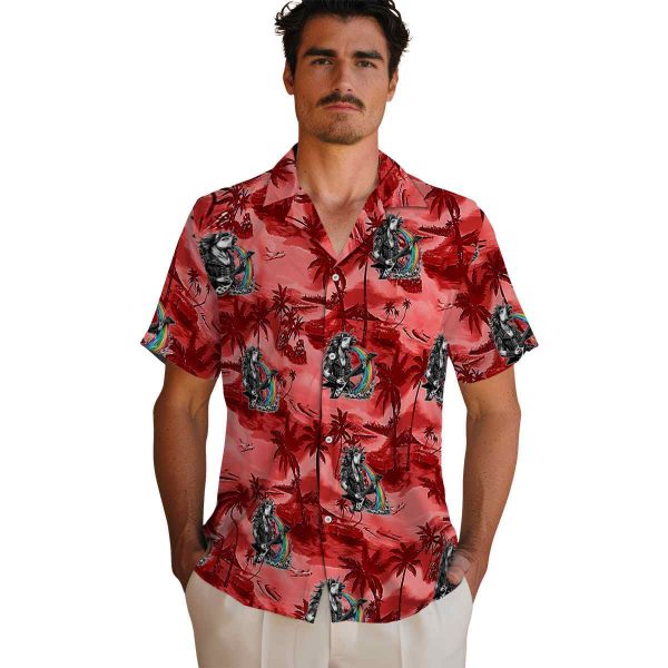 Heavy Metal Coastal Palms Hawaiian Shirt High quality