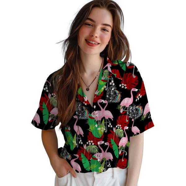 Heavy Metal Flamingo Foliage Hawaiian Shirt Trendy