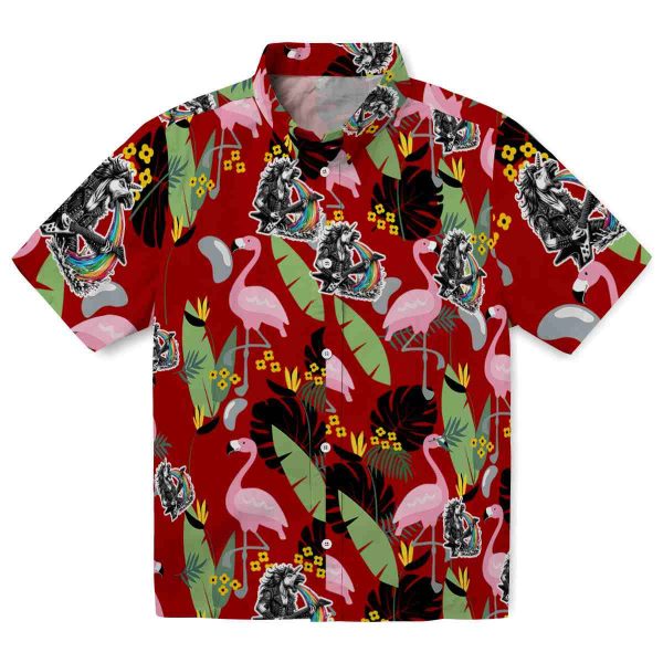 Heavy Metal Flamingo Leaves Hawaiian Shirt Best selling