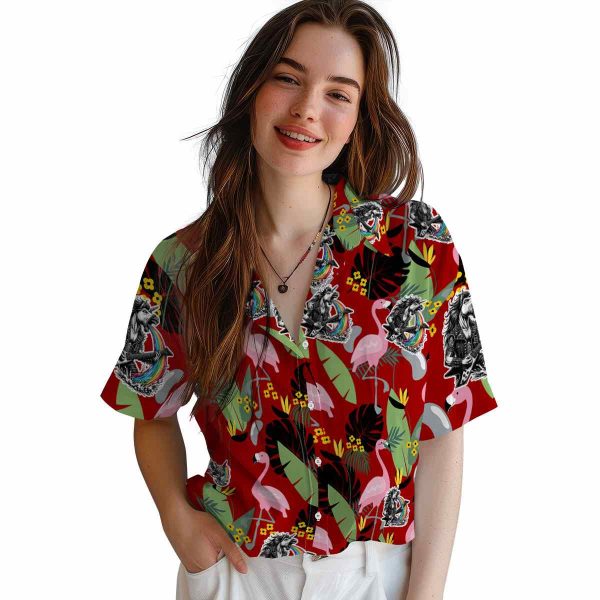 Heavy Metal Flamingo Leaves Hawaiian Shirt Trendy