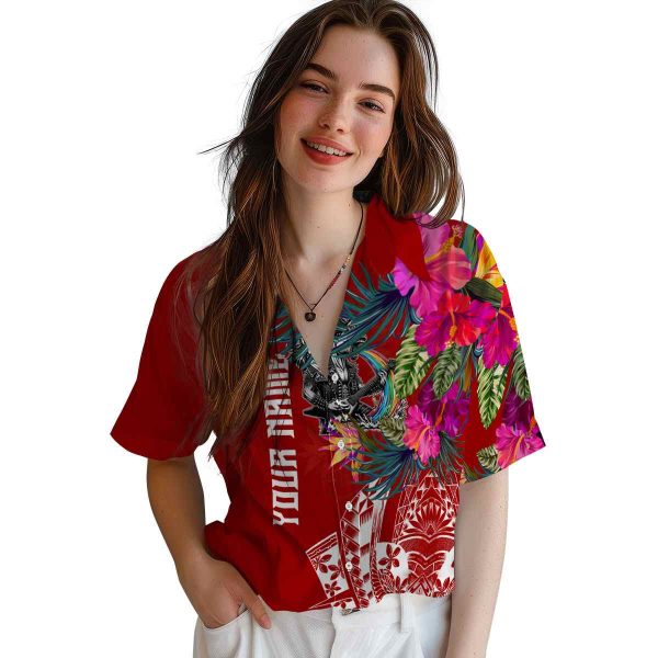 Heavy Metal Floral Polynesian Hawaiian Shirt Trendy