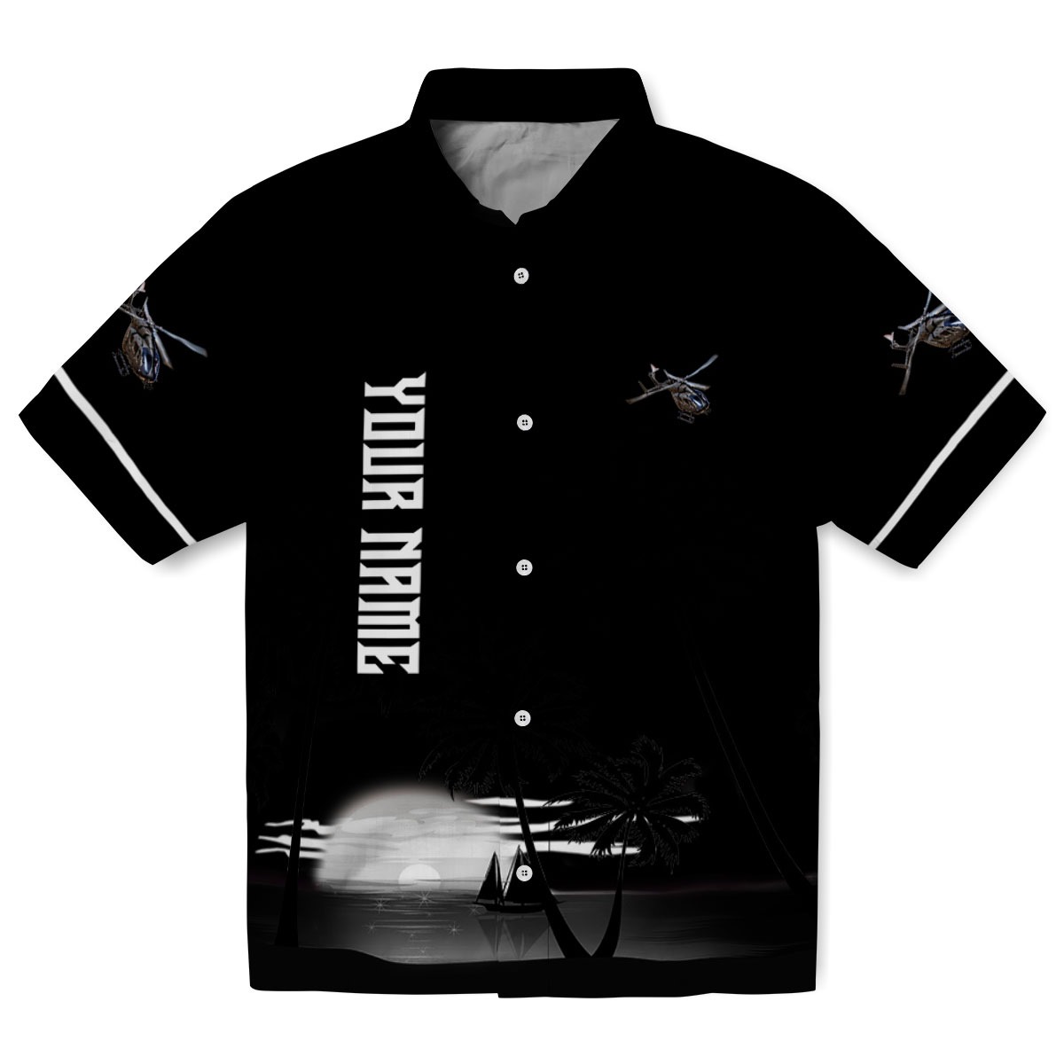 Helicopter Beach Sunset Hawaiian Shirt Best selling