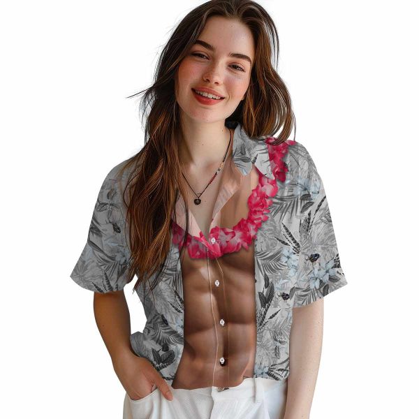 Helicopter Chest Illusion Hawaiian Shirt Trendy