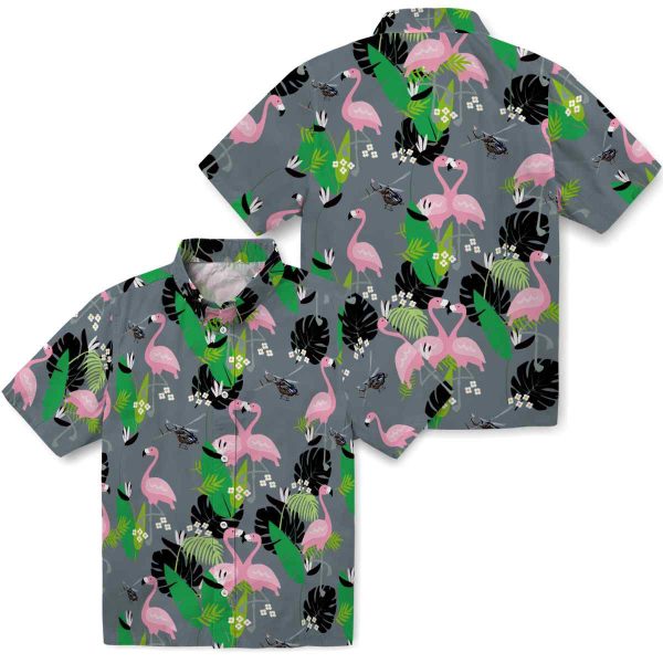 Helicopter Flamingo Foliage Hawaiian Shirt Latest Model