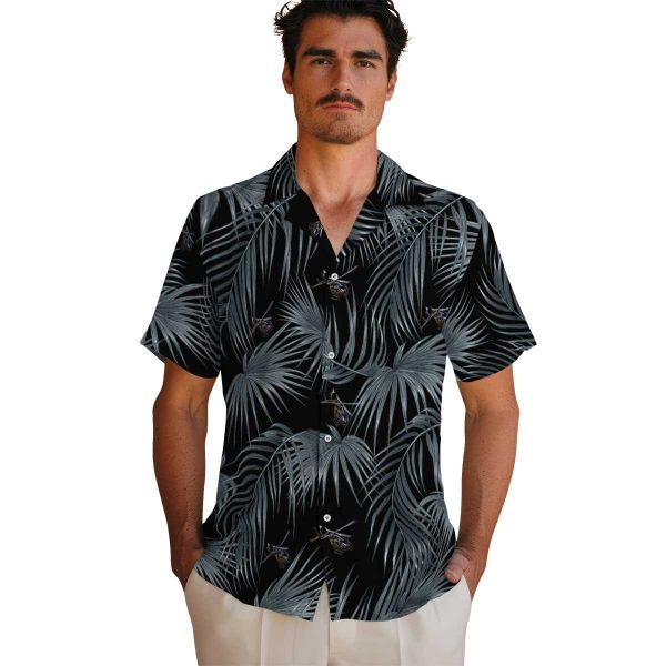 Helicopter Leafy Palms Hawaiian Shirt High quality