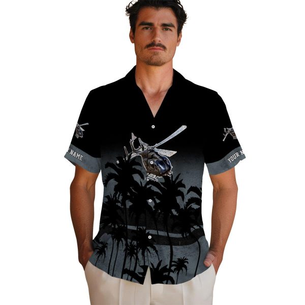 Helicopter Sunset Pattern Hawaiian Shirt High quality