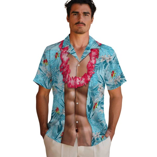 Hibiscus Chest Illusion Hawaiian Shirt High quality