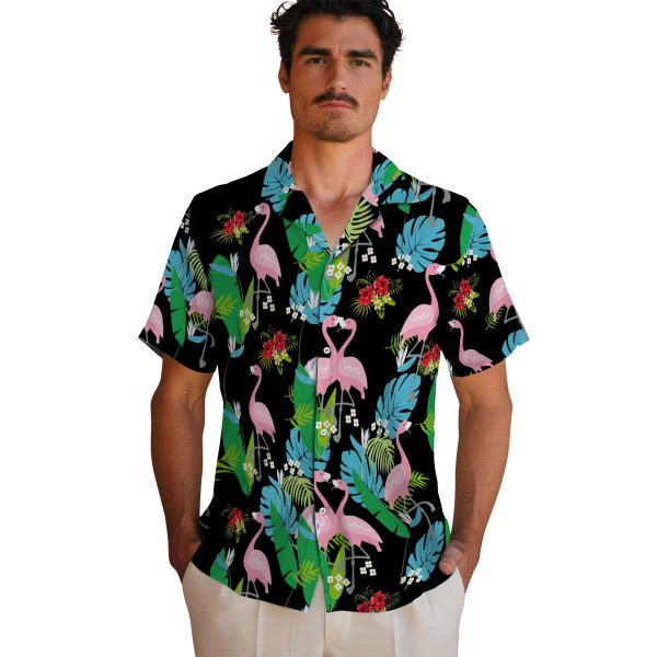 Hibiscus Flamingo Foliage Hawaiian Shirt High quality