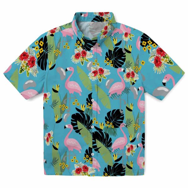 Hibiscus Flamingo Leaves Hawaiian Shirt Best selling