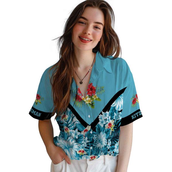 Hibiscus Floral Chevron Hawaiian Shirt Trendy