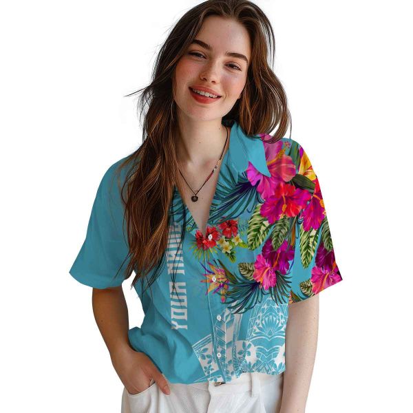 Hibiscus Floral Polynesian Hawaiian Shirt Trendy