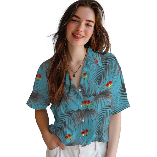 Hibiscus Leafy Palms Hawaiian Shirt Trendy