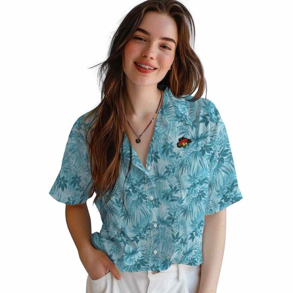 Hibiscus Leafy Pattern Hawaiian Shirt Trendy