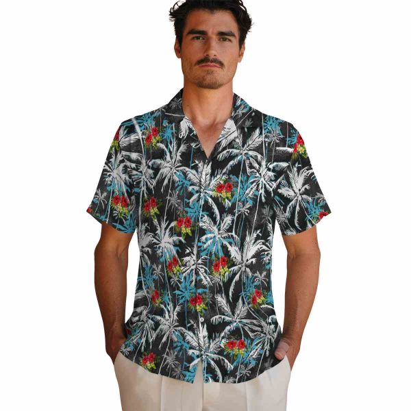 Hibiscus Palm Pattern Hawaiian Shirt High quality