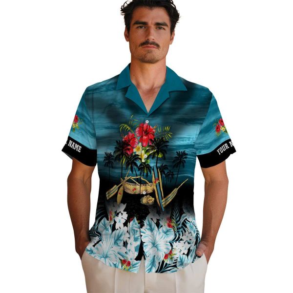 Hibiscus Tropical Canoe Hawaiian Shirt High quality